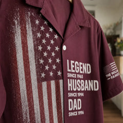Custom Unisex Tropical Hawaiian Aloha Shirt - Personalized America 250th Anniversary Father's Day Gifts For Dad, Grandpa - Dad Makes Life Brighter