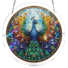 Acrylic Jigsaw Puzzle Suncatcher - Peacock of Radiance
