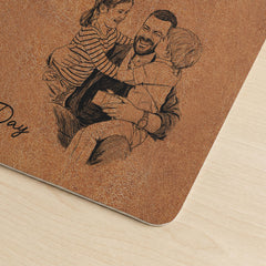 Father's Day Gifts, We Love You Custom Photo Sketch Line Art Father's Day Gift For Husband, Dad - Personalized Desk Mat