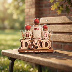Custom Father's Day Gift-We Caught the Best Dad Baseball