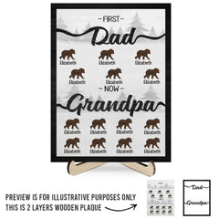 Personalized Papa Bear Sign With Kids Name-Custom Father's Day Gift
