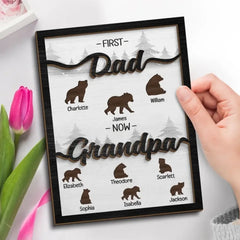 Personalized Papa Bear Sign With Kids Name-Custom Father's Day Gift
