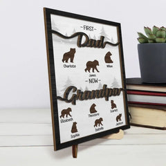 Personalized Papa Bear Sign With Kids Name-Custom Father's Day Gift