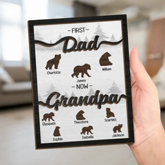 Personalized Papa Bear Sign With Kids Name-Custom Father's Day Gift