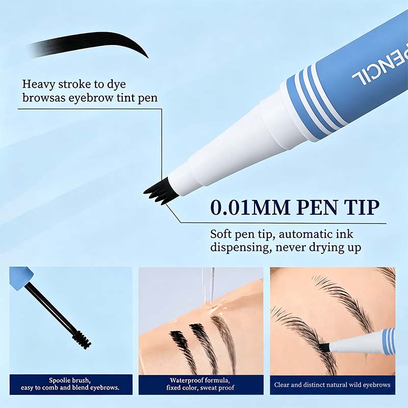 2-in-1 Waterproof Micro-Fork Eyebrow Pen-Tinted Gel Cosmetic🖌️ - image 4