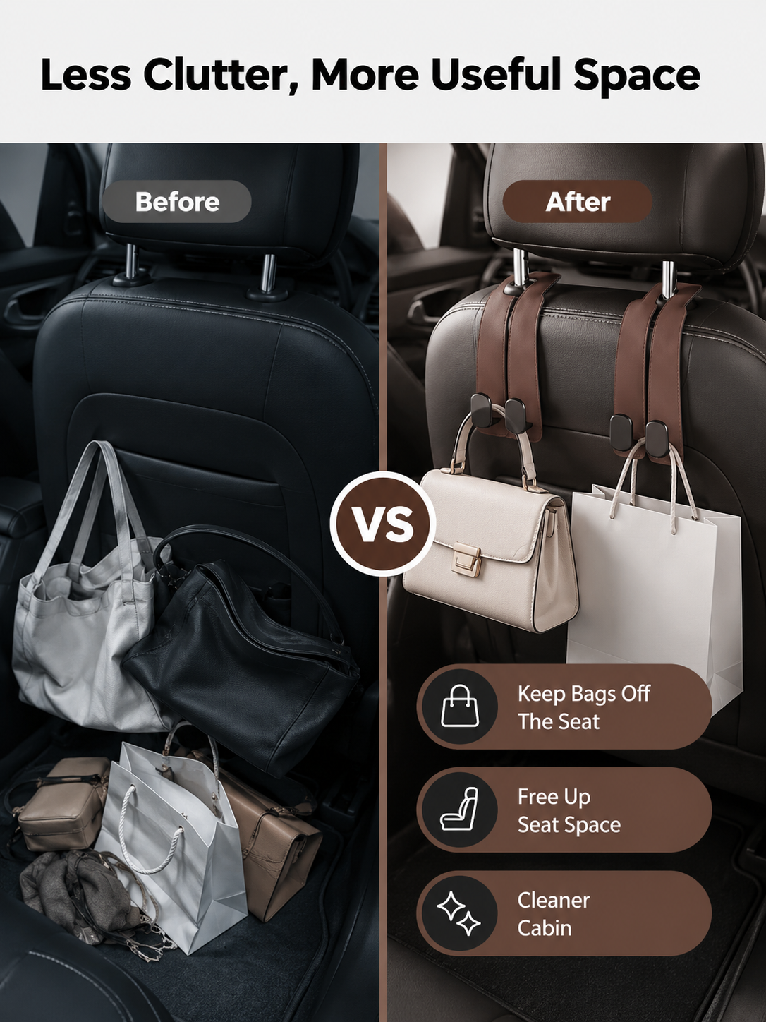 🚗2-in-1 Car Headrest Hook &amp; Phone Holder - image 2