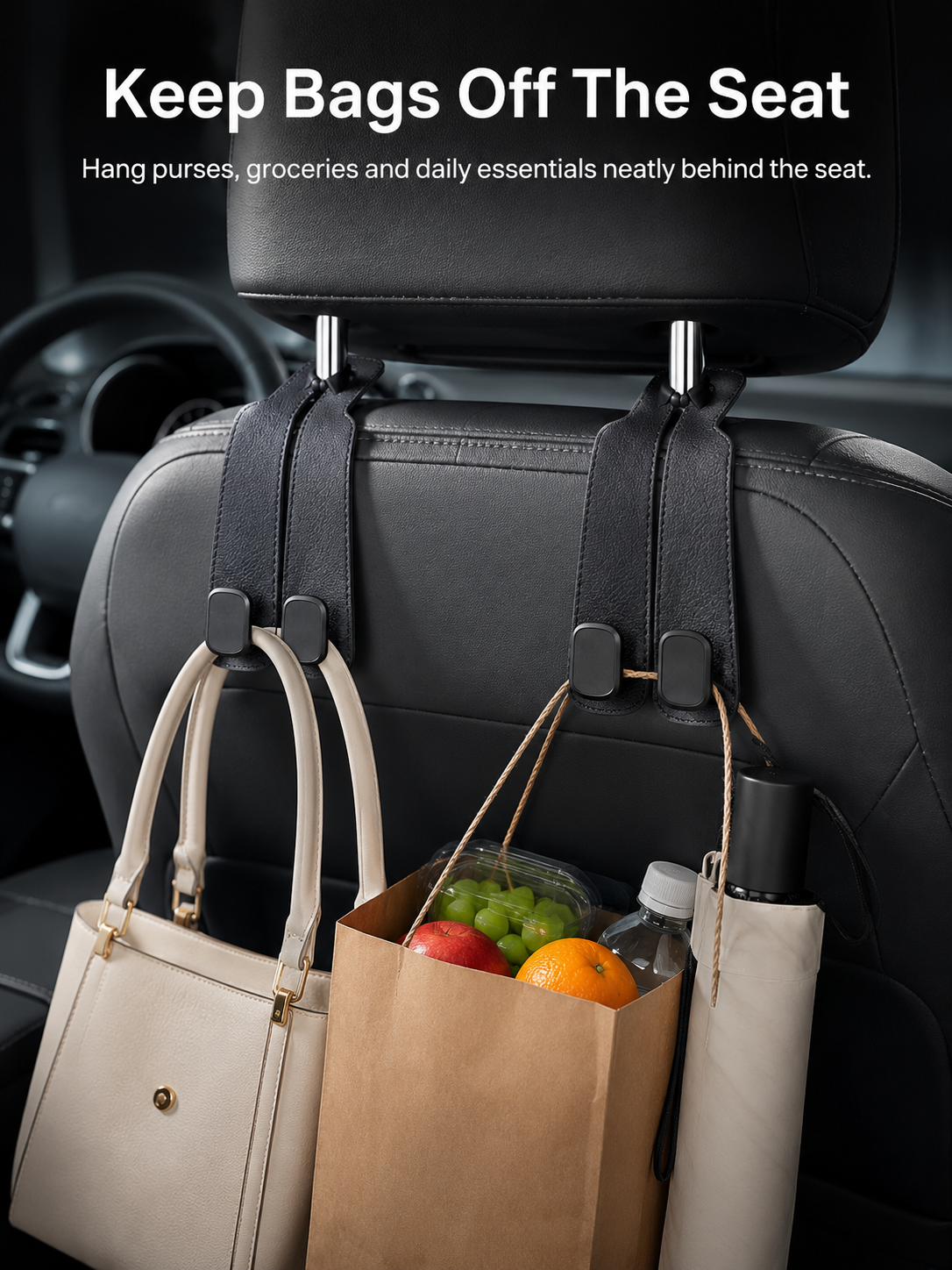 🚗2-in-1 Car Headrest Hook &amp; Phone Holder - image 3