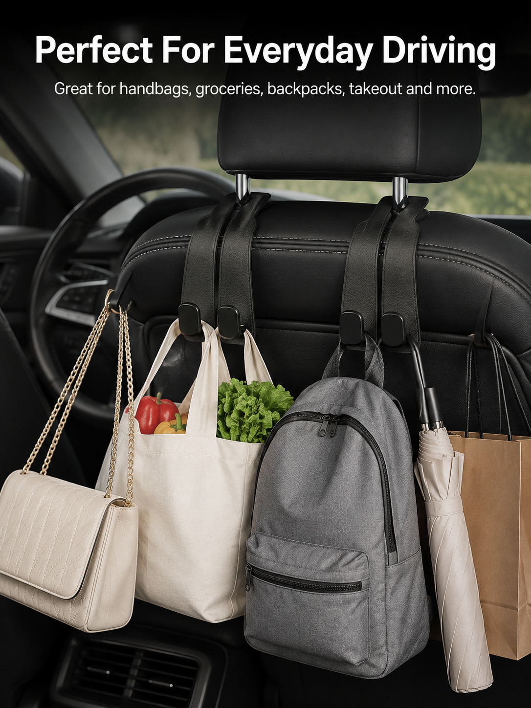 🚗2-in-1 Car Headrest Hook &amp; Phone Holder - image 7
