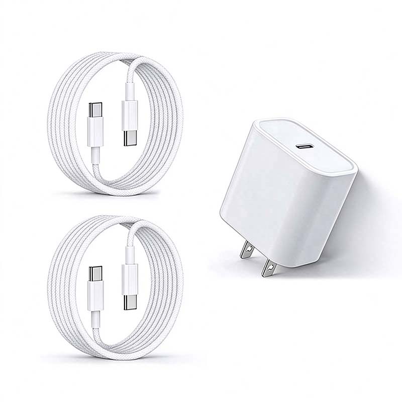 20W Super Fast USB-C Charger with 1M / 2M Type-C to C Cable Kit