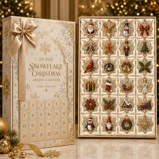 ✨24-Day Christmas Countdown Advent Calendar –Christmas Snowflake Ornament