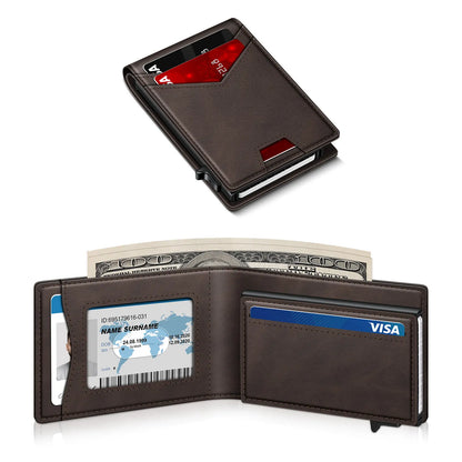 Men's RFID Minimalist Bifold Wallet - 1 ID Window, Pop-Up Card Holder, Money Clip💳 - image 13