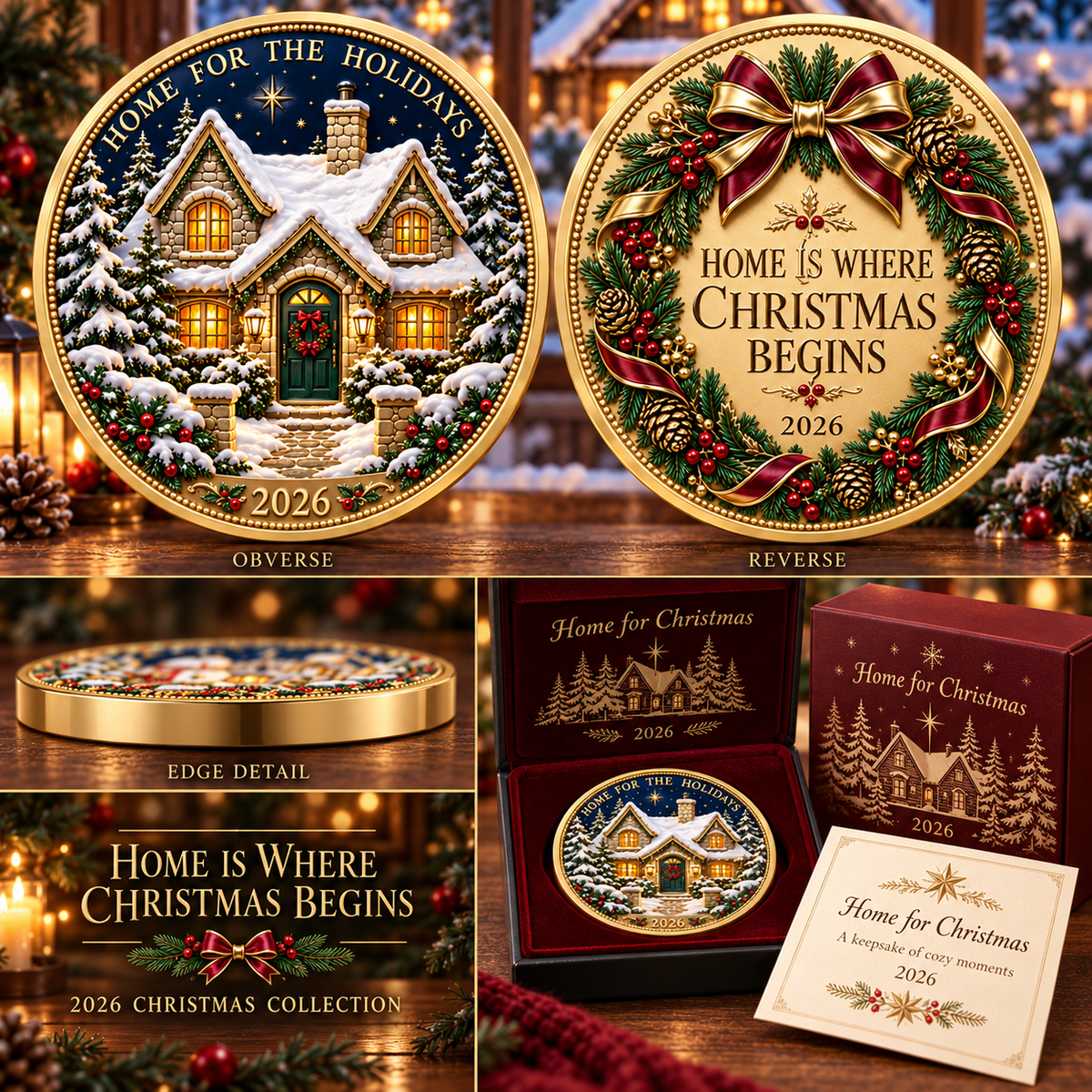 2026 Christmas Memories Coin Collection – 6 Festive Designs, Double-Sided Details & Timeless Holiday Charm