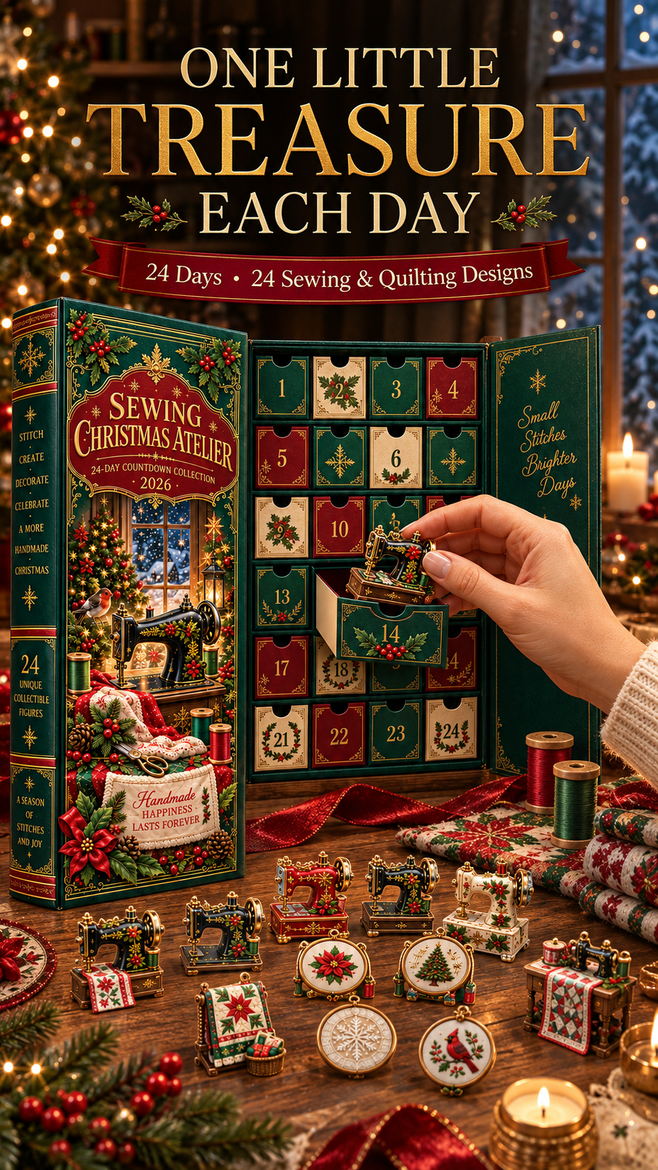 One sewing miniature treasure revealed each day