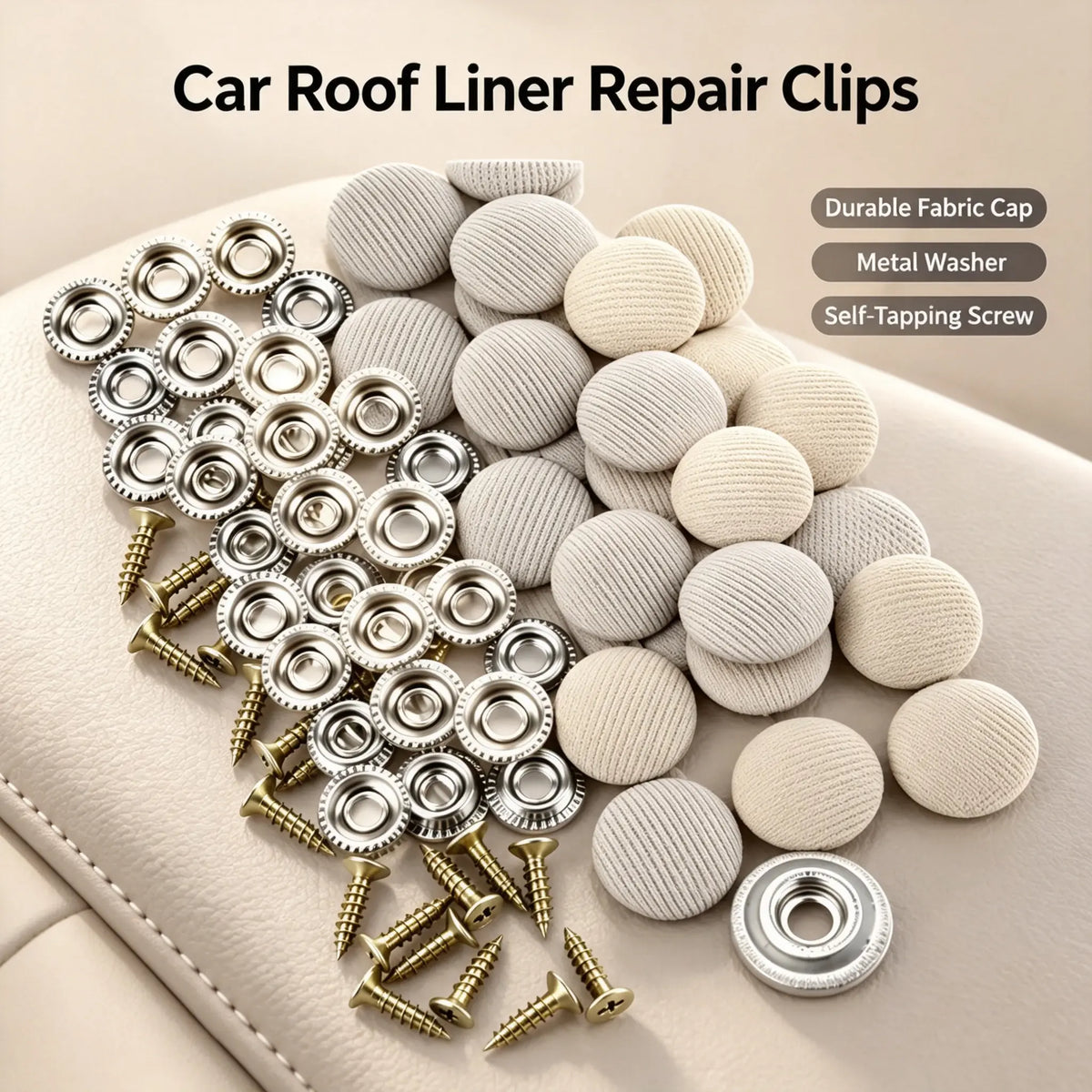 50 Pack Car Roof Headliner Repair Buttons, Fabric Covered Retainer Screws 🚗 - image 5