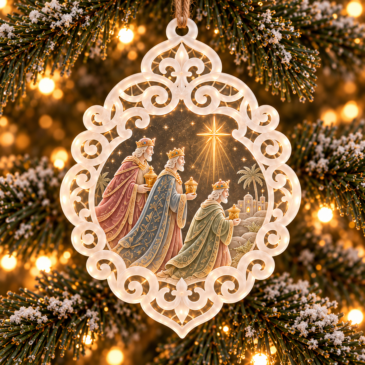 6-Piece Nativity Christmas Ornament Collection – Elegant  Holy Family, Guardian Angels, Three Wise Men & Bethlehem Scene Ornaments | Religious Christmas Tree Decorations & Christian Keepsake Gifts
