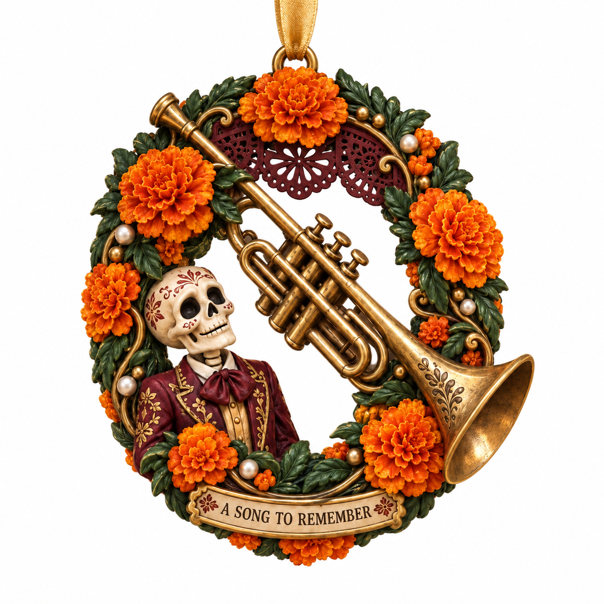 Día de Muertos Musical Ornaments –  Marigold & Melodies of Remembrance Keepsake Collection