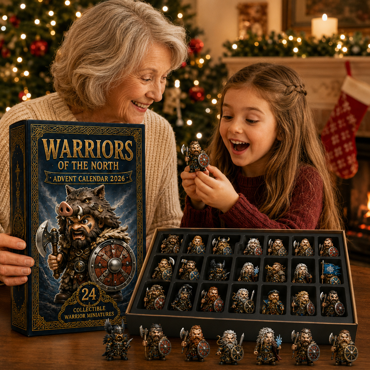 24 Days of Northern Legends – Warriors of the North Advent Calendar 2026 | 24 Collectible Viking Warrior Miniatures, Acrylic Charms Blind Box