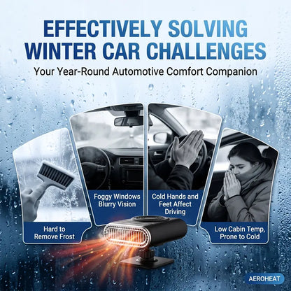 12V Portable Car Heater - 12v Power, Adjustable Defogging Windshield Demister 🚗
