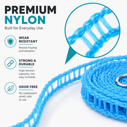 3 Roll Portable Clothesline – 196.85 Inch Adjustable Laundry Line, Windproof & Non-Slip⛺ - image 12