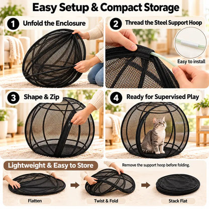 Portable Outdoor Cat Enclosure Mesh Ball Cat Cage 🐱