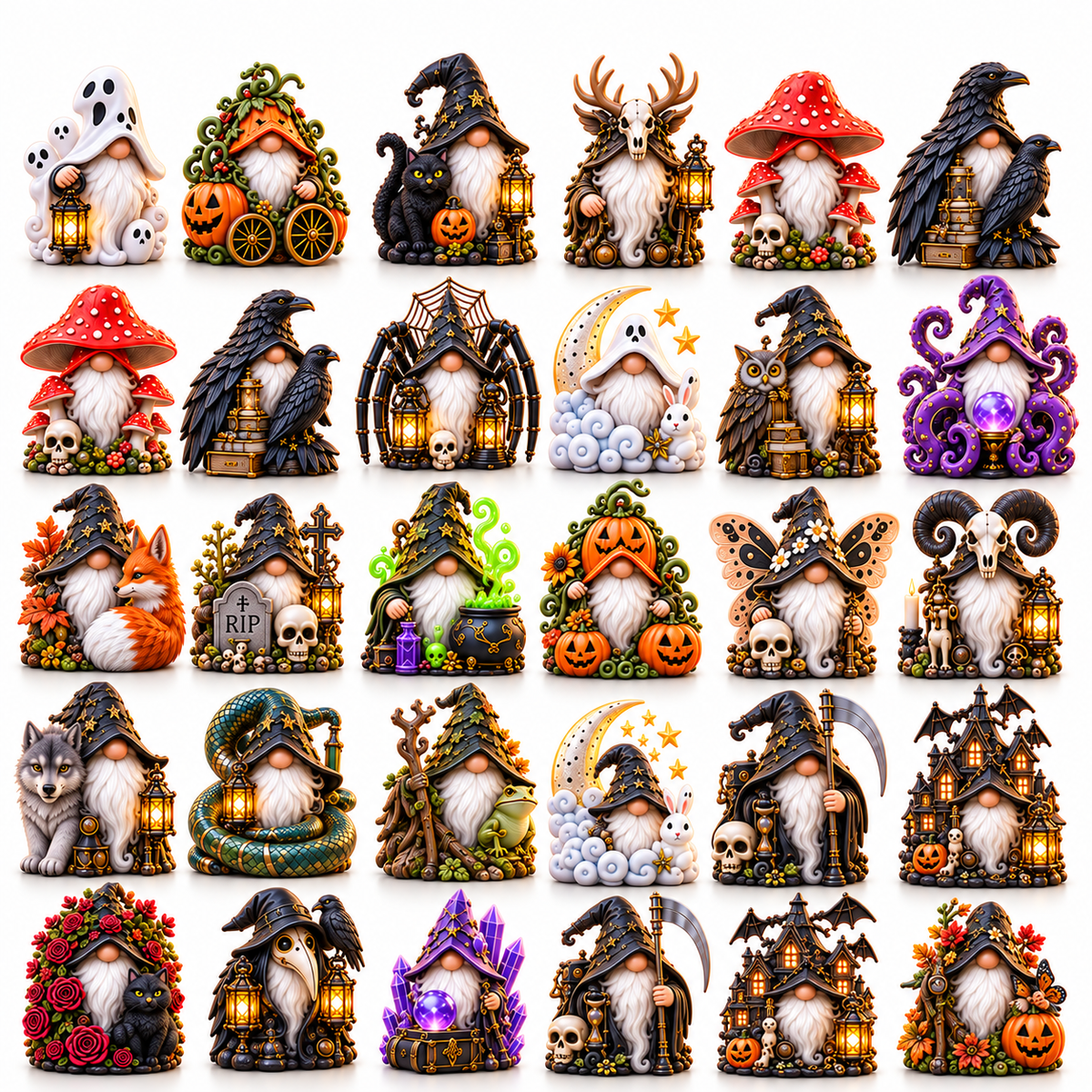 Halloween Gnomes 2026 – 24-Day Haunted Gnome Countdown Calendar with 24 Unique Collectible Miniatures, Spooky Halloween Gift for Gnome Lovers