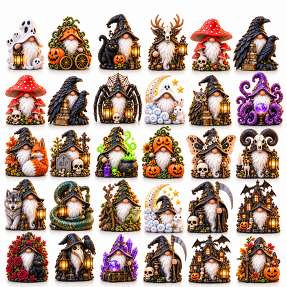 Halloween Gnomes 2026 – 24-Day Haunted Gnome Countdown Calendar with 24 Unique Collectible Miniatures, Spooky Halloween Gift for Gnome Lovers