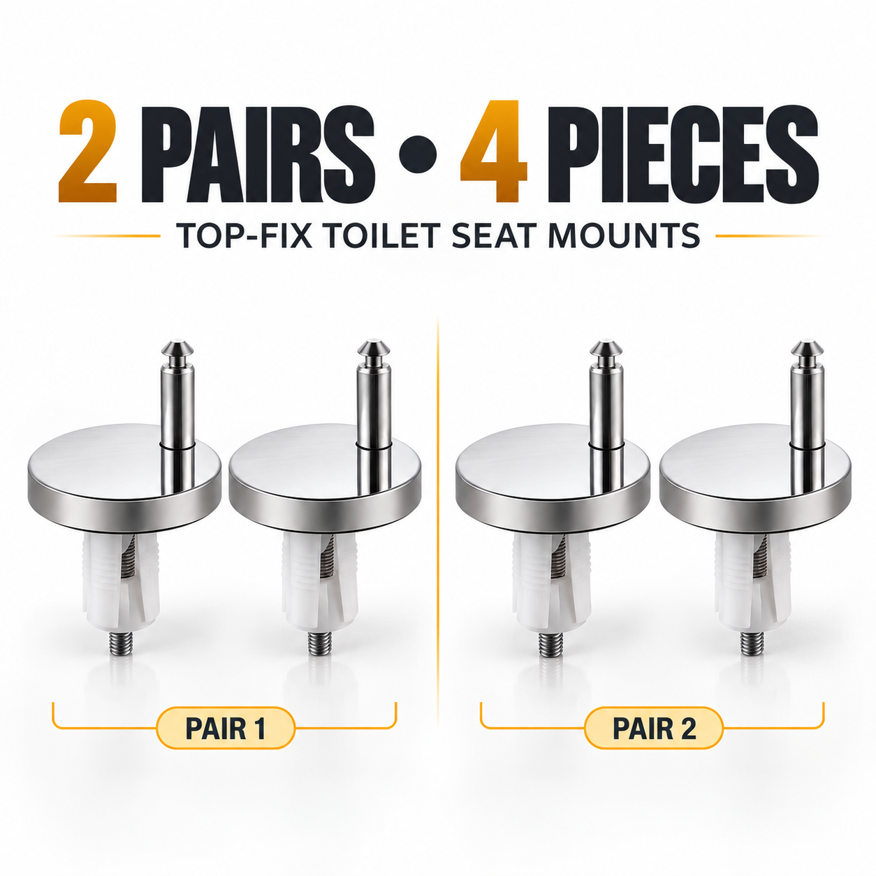 🔩 2-Pack Top-Fix Toilet Seat Hinge Bolts – Adjustable Anti-Wobble Replacement Kit - image 7