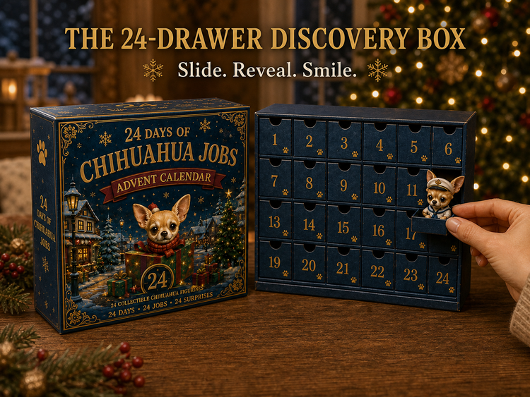 Chihuahua Jobs Advent Calendar 2026 with 24 discovery drawers