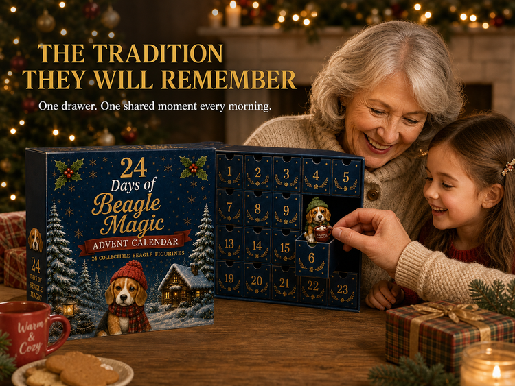 Family Christmas tradition with Beagle Advent Calendar