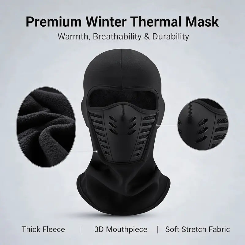 Unisex Fleece Full Face Balaclava Ski Mask - Windproof, Anti-Haze, Soft Sports & Outdoor Hat 🧣