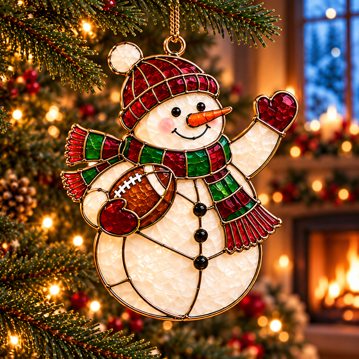 🎄 2026 Christmas Football Ornaments – Set of 6 Festive Football Holiday Keepsakes