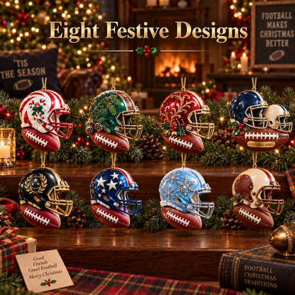 2026 Touchdown Christmas Ornaments – 8 Unique Football Helmet Designs for Football Fans & Holiday Traditions