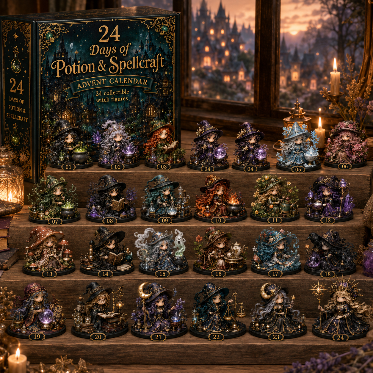 🧙‍♀️ 24 Days of Witchy Magic – 2026 Potion & Spellcraft Advent Calendar with 24 Enchanted Collectible Witch Figurines & Daily Surprises