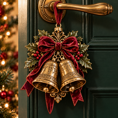 2026 Vintage Christmas Ornament Set – 5 Elegant Designs in Burgundy & Gold