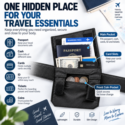 🔒 DISCREET TRAVEL ESSENTIAL | Hidden Belt Pouch – Under-Clothing Passport, Cash & Card Organizer - image 5