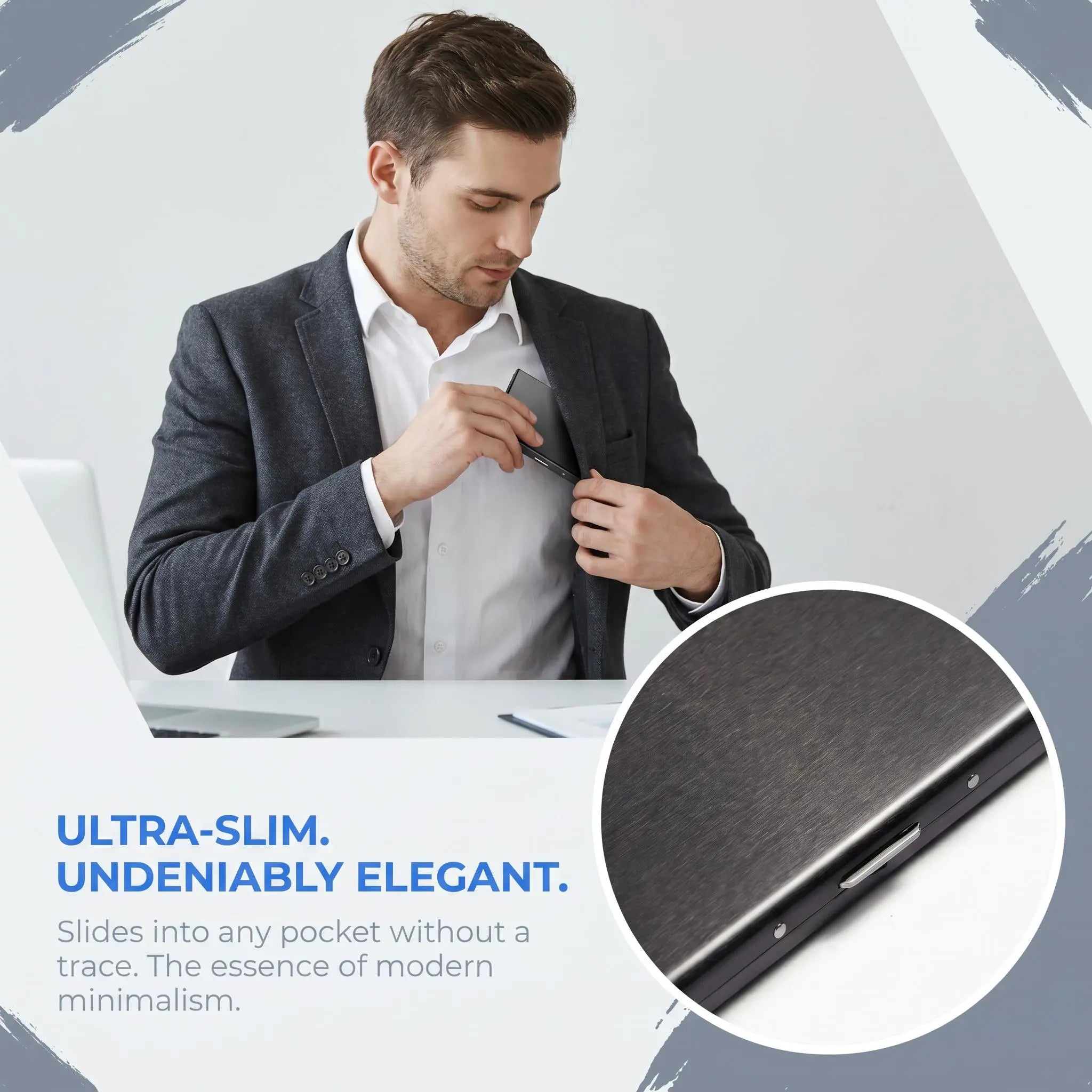 Men's Minimalist RFID Blocking Metal Card Holder Wallet💳 - image 8