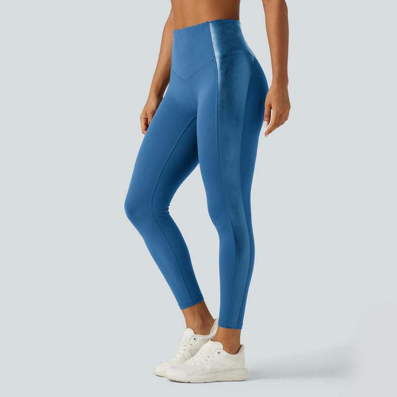 High Waisted Stretchy PU Tummy Control Yoga Leggings with Pocket 🖤✨