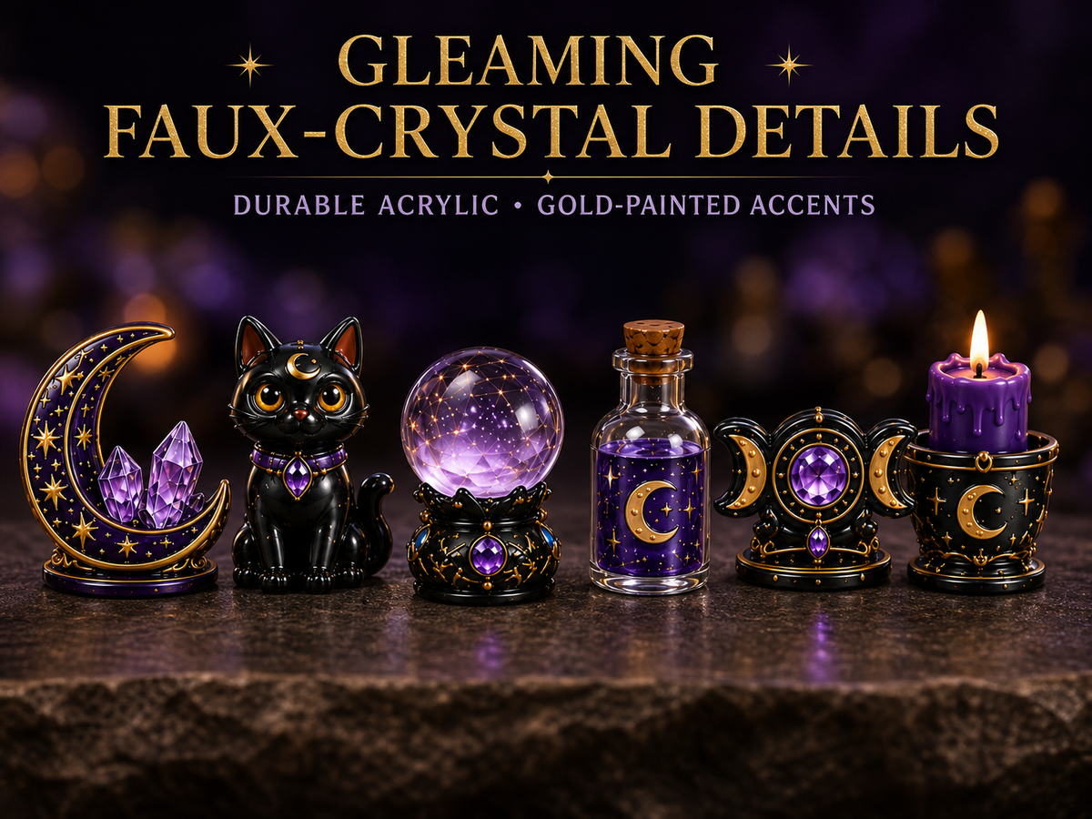 Faux crystal details on the Crystal Witch miniatures