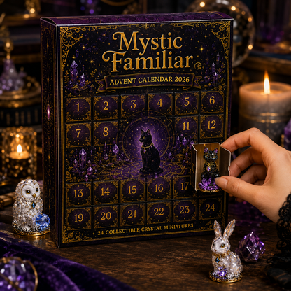 Mystic Familiar 24-Day Countdown Calendar 2026 – 24 Collectible Crystal Animal & Magical Creature Miniatures