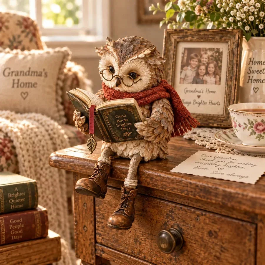 Reading Owl Figurine - image 8