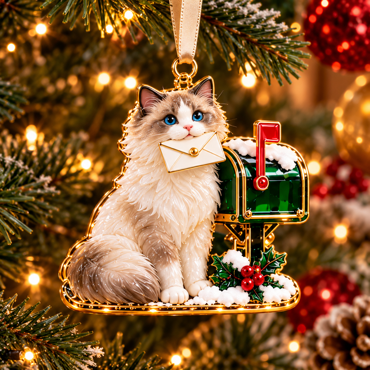 Ragdoll Cat Christmas Ornaments – Cozy Holiday Garden Collection