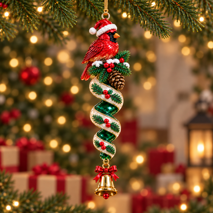 Cardinal Christmas Ribbon Ornament Collection