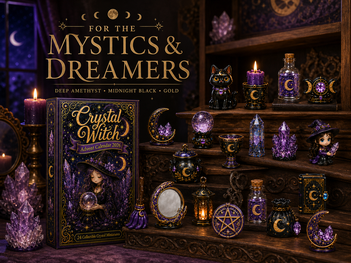 Mystical witchy collection in amethyst black and gold