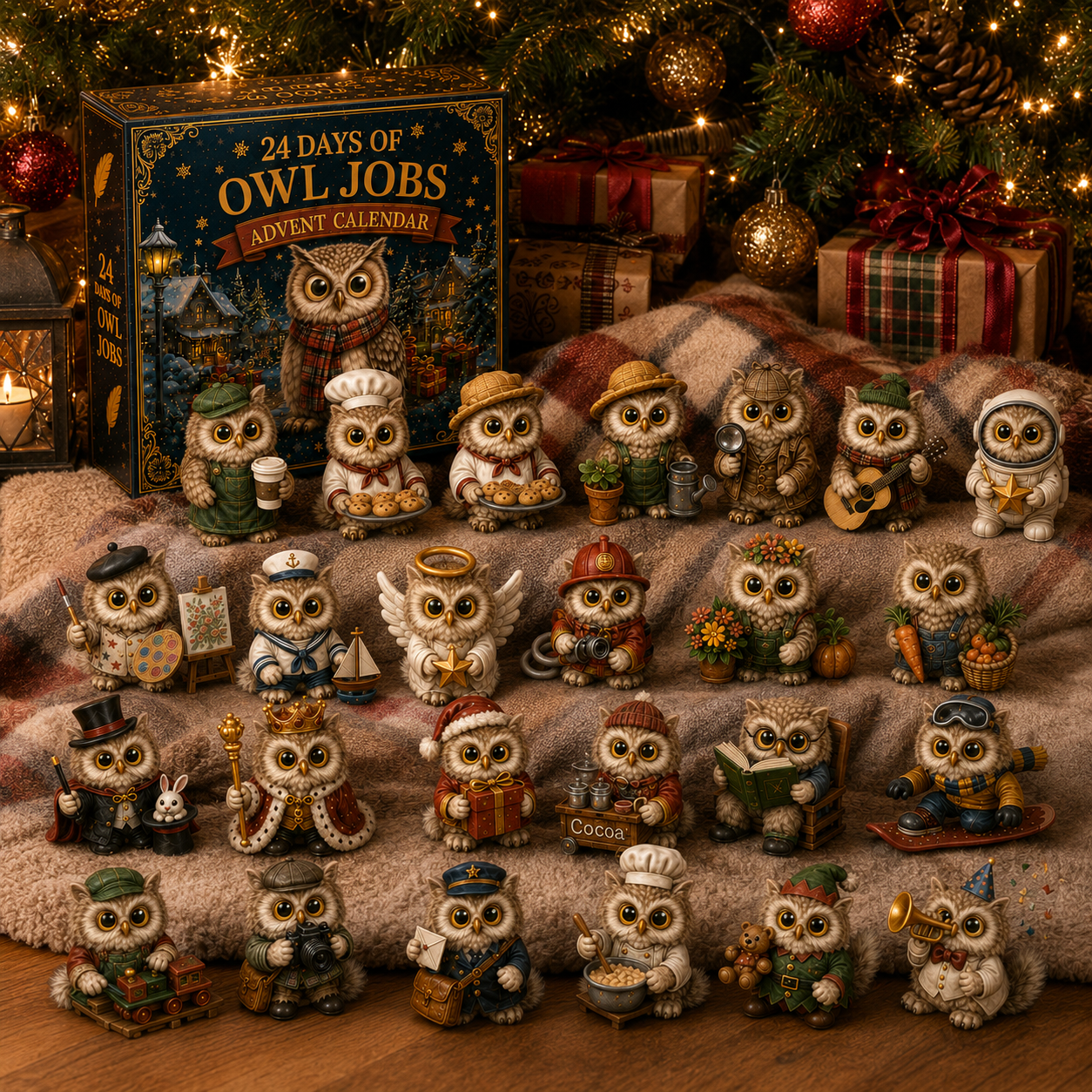 Owl Jobs Advent Calendar 2026 – 24 Days of Unique  Collectible Owl Miniatures, Christmas Countdown Gift for Owl Lovers & Bird Lovers
