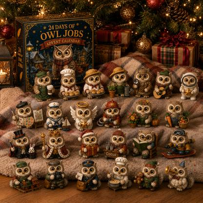 Owl Jobs Advent Calendar 2026 – 24 Days of Unique  Collectible Owl Miniatures, Christmas Countdown Gift for Owl Lovers & Bird Lovers
