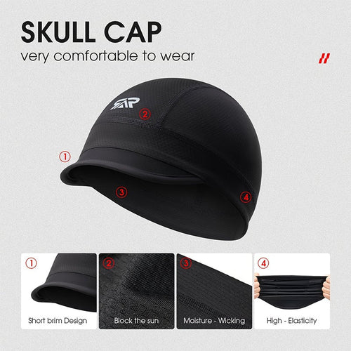🔥HOT SALE🔥💯Quick-Dry Breathable Helmet Liner Sun Visor Skull Cycling Cap - image 1