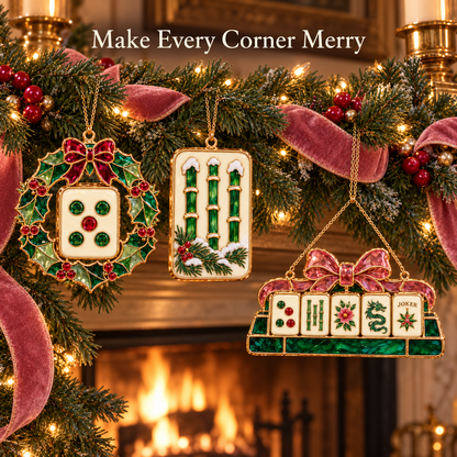 Merry Mahjong Christmas Ornaments – 6-Piece Holiday Gift Set for Mahjong Lovers