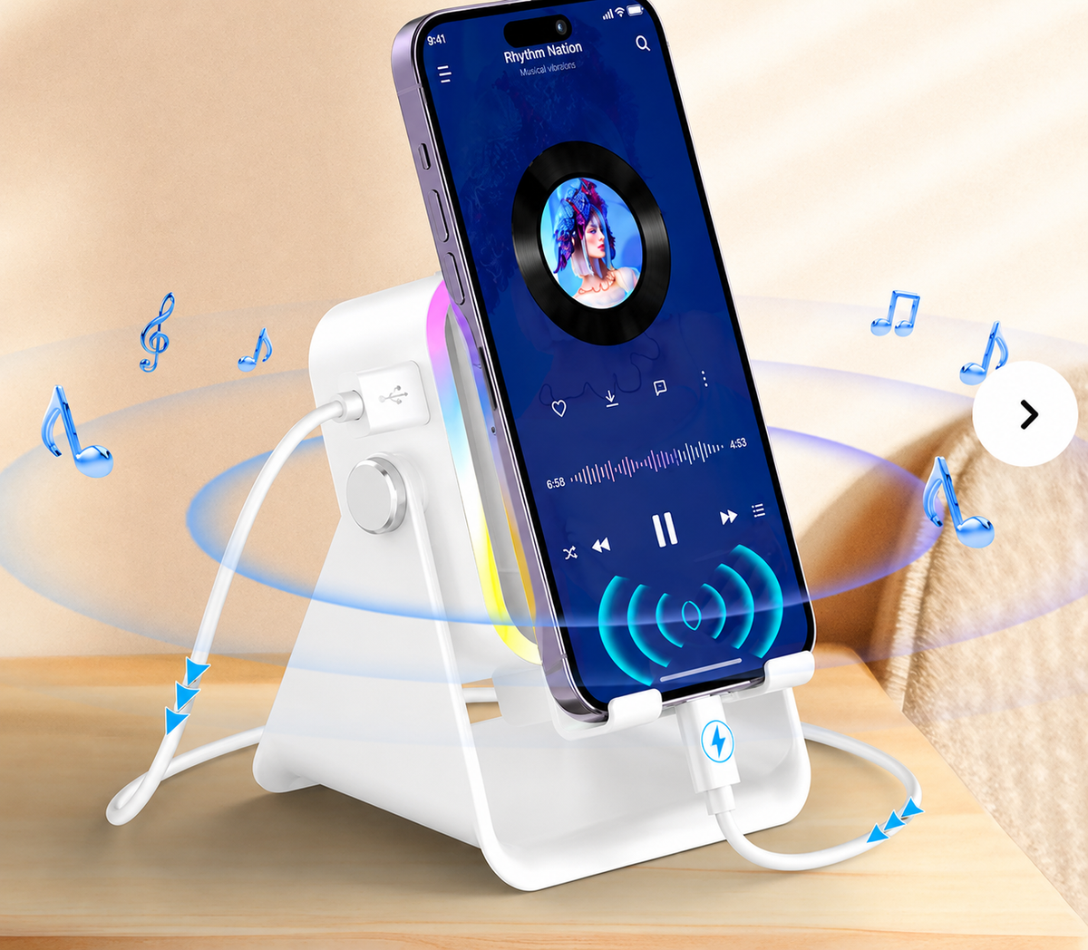 📱PUTARE Wireless Induction Audio Speaker Stand - image 10