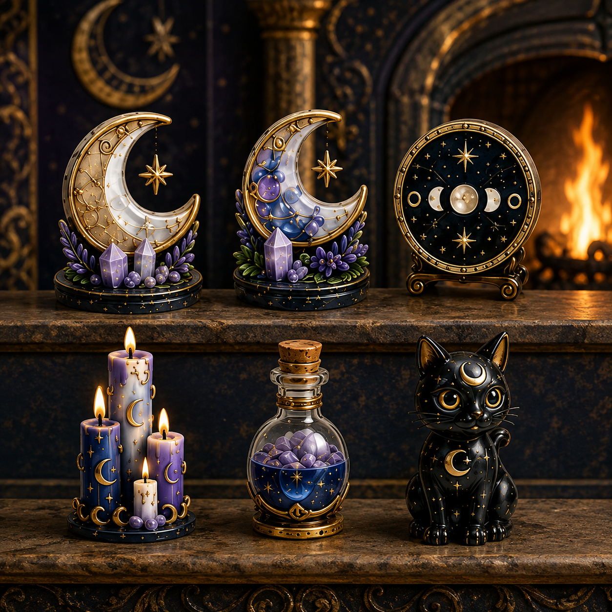 Witching Moon Advent Calendar 2026 – 24 Days of Celestial Miniatures, Mystical Moon Collectibles & Magical Gifts for Witchy Decor Lovers, Acrylic Charms Blind Box