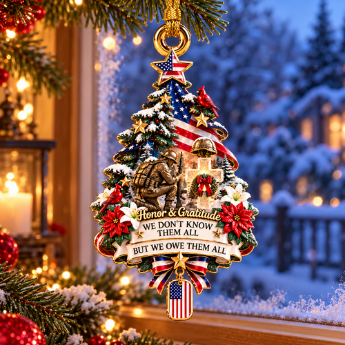 2026 Honor & Gratitude Christmas Tree Ornament – Military Tribute & Memorial Keepsake